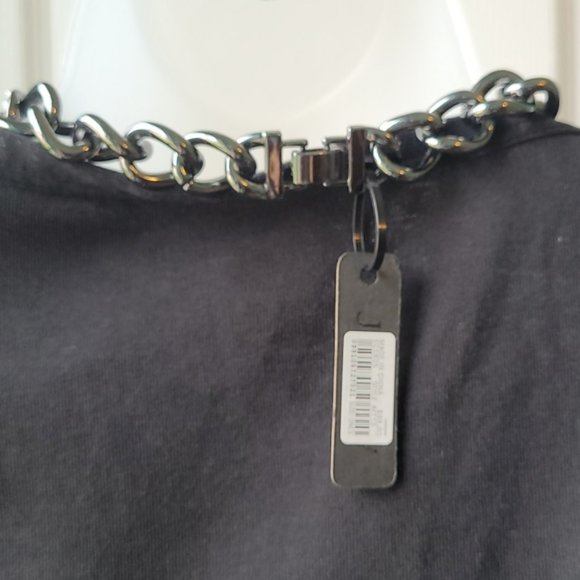 JCREW Pave on Black Metal Necklace NWT & Matching Bracelet NWOT - Picture 9 of 10